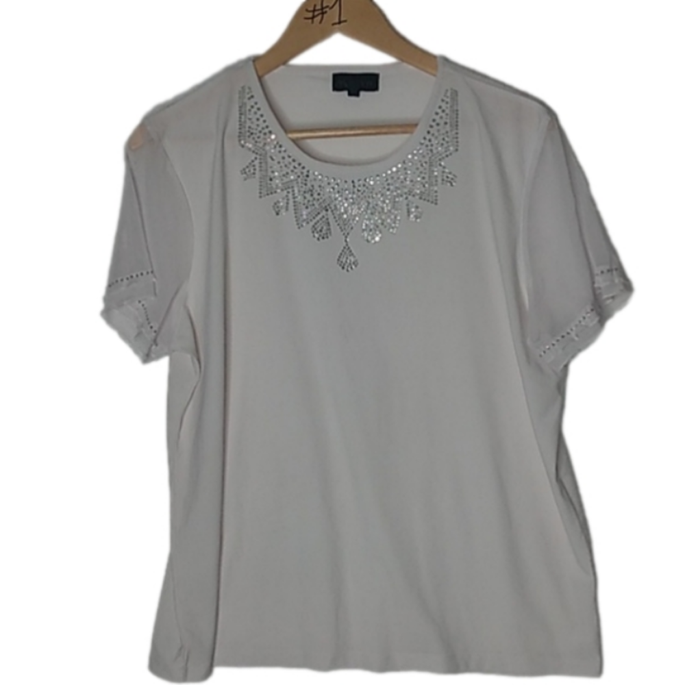 Marvin white short sleeve top size XL